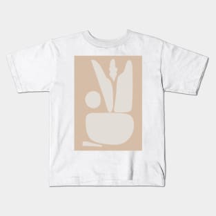 Mid century Botanical Abstract art Kids T-Shirt